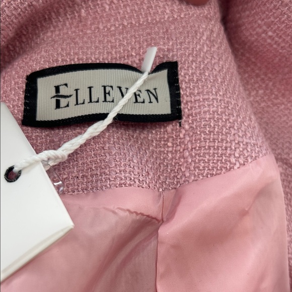 NWT Elleven Women's Pink Double-Breasted Blazer with Gold Buttons Size L - Picture 6 of 7